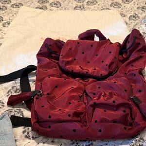 See By Chloe Burgundy Polka Dot Backpack
